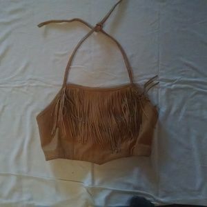 Tan soft leather halter size L